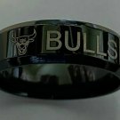 Chicago Bulls black Titanium Ring sizes 6-13