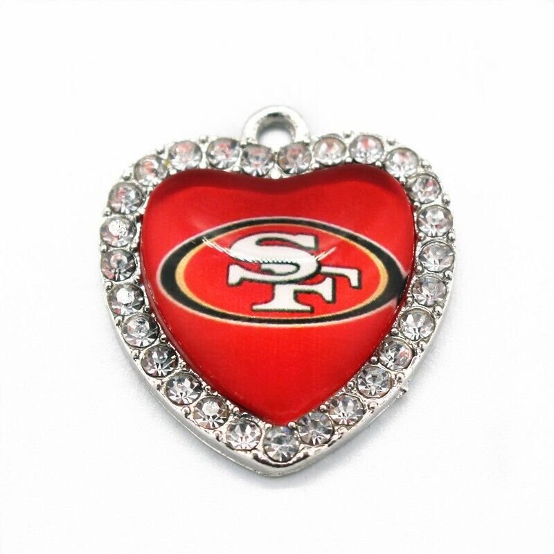 5 pieces, San Francisco 49ers heart charm