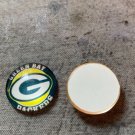 Green Bay Packers dime sized domed covered flatback charm, 20pk, DIY projects