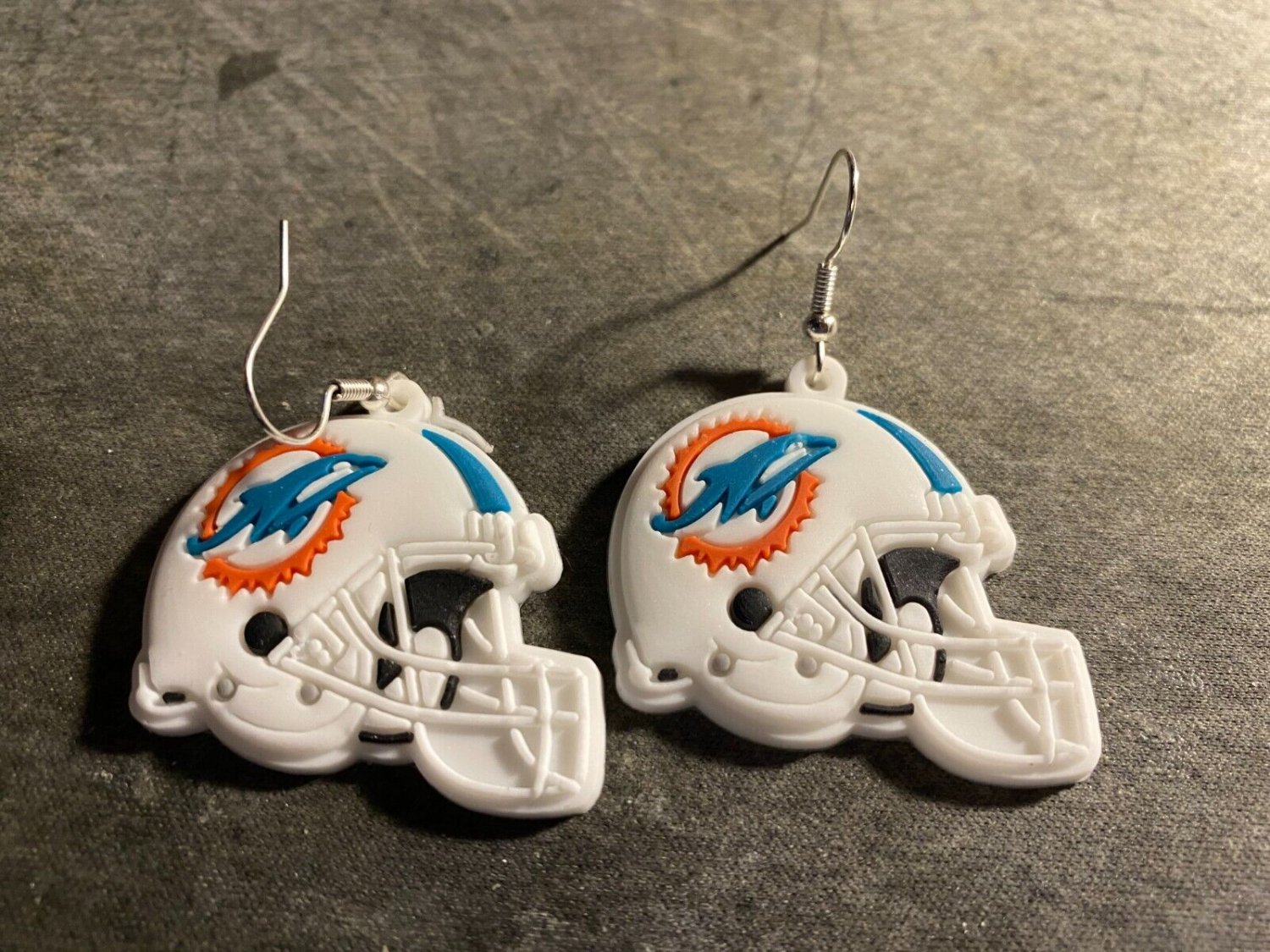 3 pair, Miami Dolphins helmet earrings