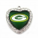 3 pair, Green Bay Packers heart charm
