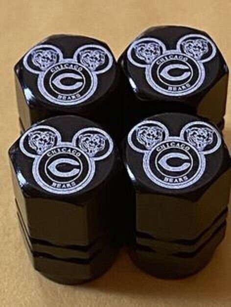 Chicago Bears Tire Valve Stem cap Covers 4 Pc set,   #CB5, FREE ?