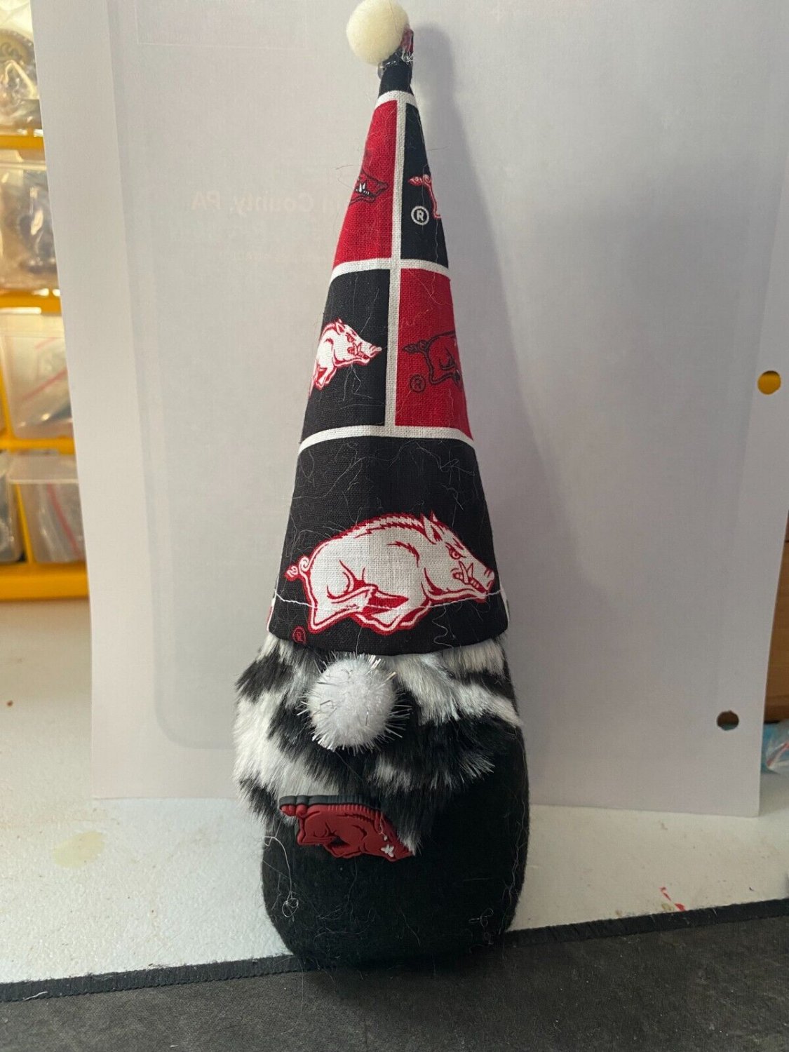 arkansas razorbacks handmade 8 inch gnome