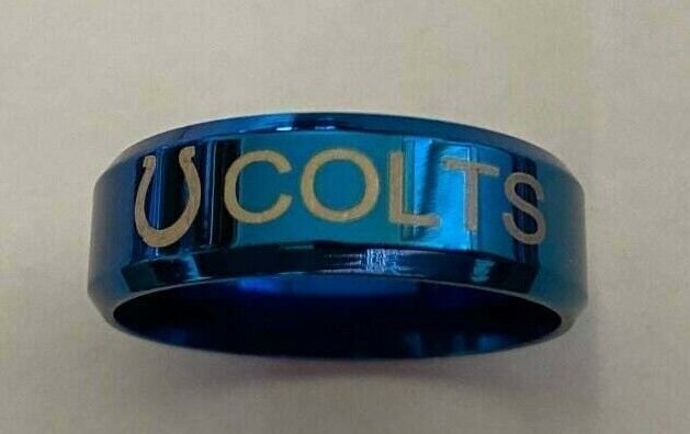 Indianapolis Colts Team Blue Titanium Ring style #4, sizes 5-14