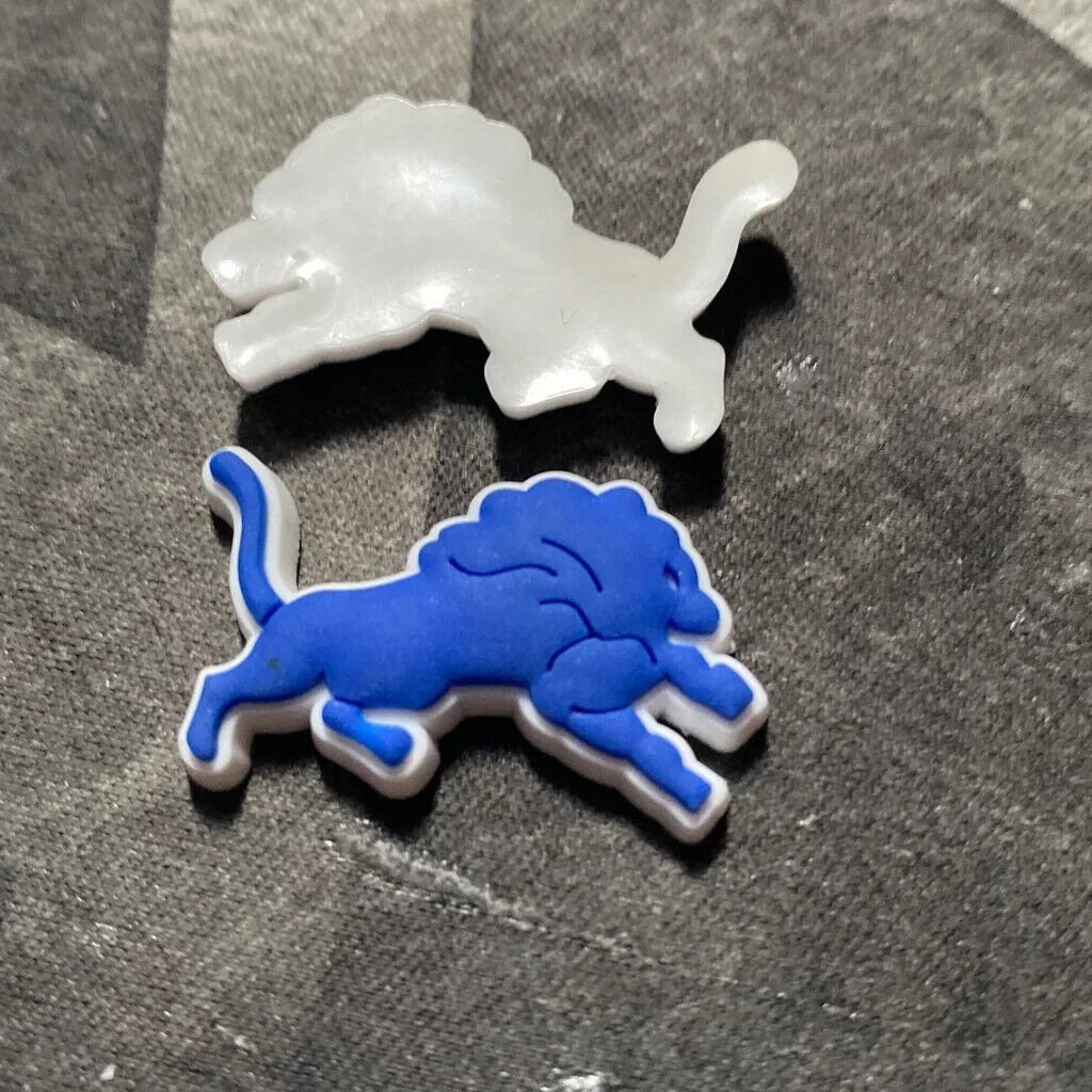 Detroit Lions rubber charms 10pk, NO button, DIY projects,