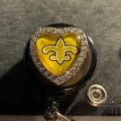 New Orleans Saints retractable badge holder