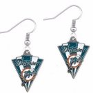 Miami Dolphins football team dangle earrings