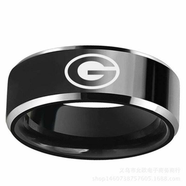 Green Bay Packers Team Titanium Ring, style #2, sizes 5-14