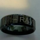 Baltimore Ravens Black titanium Ring sizes 5-14, style #2