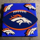 Denver Broncos painted decorated 4 x 4 ceramic tile