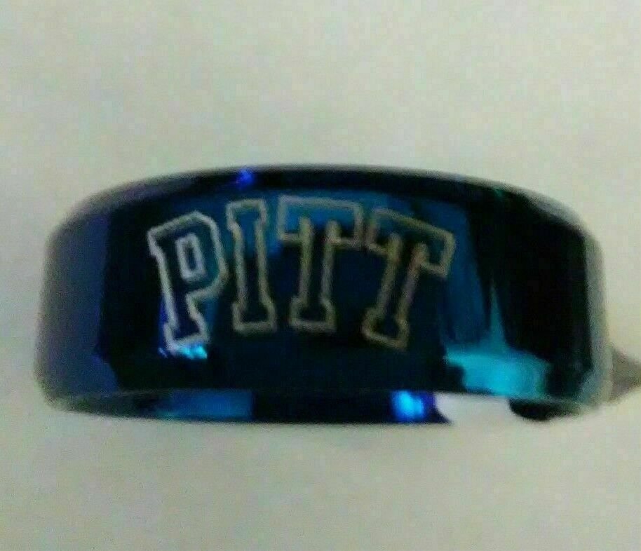 Pitt panthers & football card, titanium ring size 11