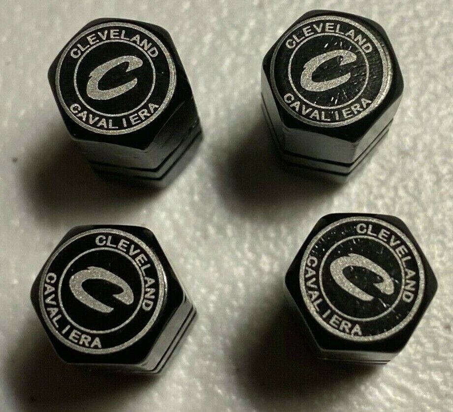 Chrome Engraved Cavaliers Tire Valve Stem cap Covers, several styles, 4 set