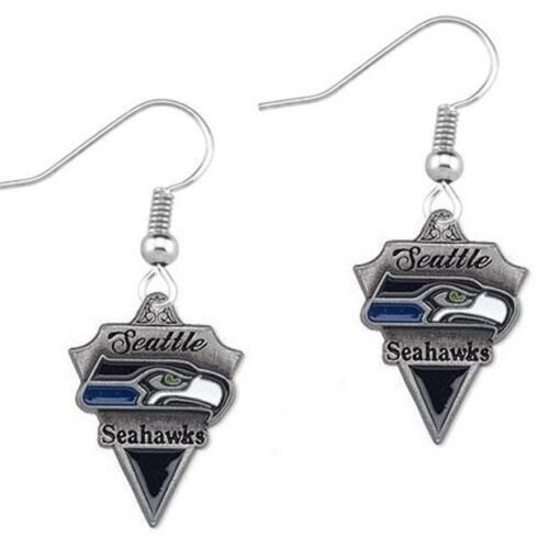 Seattle Seahawks football team dangle earrings