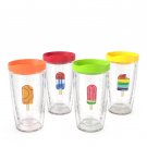 Tervis Ice Pop Collection Emblem With Travel Lid 16 oz Tumbler 4 Pack