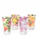 Tervis Yao Cheng - Chilled Fruit Collection Crystal Collection 16 oz Tumbler 4 Pack