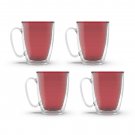 Tervis Clear and Colorful Tabletop Collection 16 oz Mug 4 Pack, Red