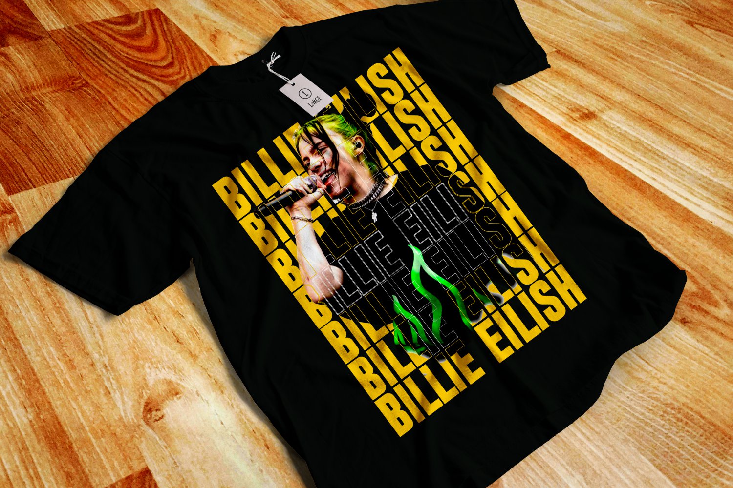 B. EILISH T SHIRT 100 % COTTON COMBED 30"S BLACK