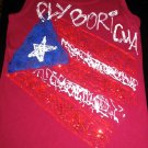 PUERTO RICO FLAG TANK TOP "FLY BORICUA" MEDIUM