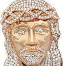 Luxurman Hip Hop Jewelry Piece Large Jesus Face Diamond Pendant Mens 18K Gold
