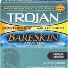 Trojan Bareskin Thin Premium Lubricated Condoms - 24 Count