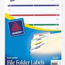 Avery File Folder Labels on 4" x 6" Sheets, Removable Adhesive, Assorted 2/3" x 3-7/16"