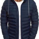 Dgoopd Men's Packable Puffer Jacket Detachable Hood Light Weight Winter Jacket
