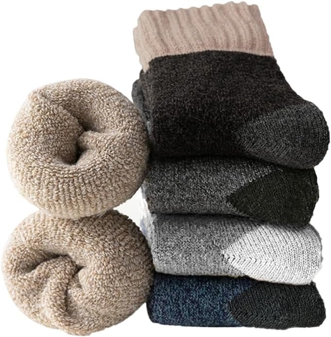 VoJoPi Wool Socks Mens Thick 5 Pairs Thermal Warm Winter Socks for Men