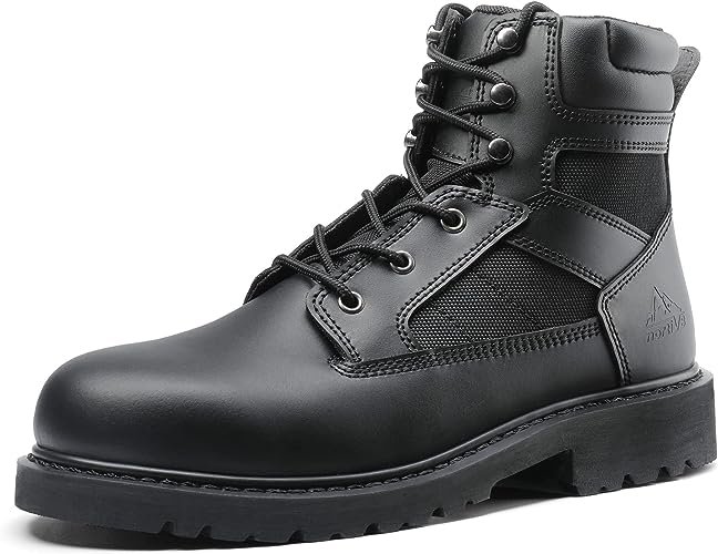 NORTIV 8 Men's Work Boots Soft Toe Leather Industrial Boot