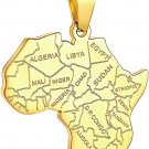 NIGHTCRUZ African Map Necklace, National Border African Pendant Stainless Steel