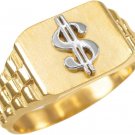 10k Gold Dollar Sign Cash Money Men's Hip-Hop Ring