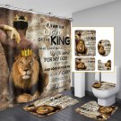 Omebero 4 Pcs Lion King Bathroom Shower Curtain Sets