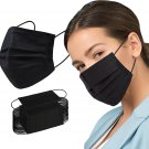 Borje Disposable Face Mask, 100Pcs Black Masks, 3 Ply Protection Face Mask