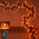 8 Modes & Time 6 Ft 54 LED Halloween Willow Vine Twig Garland and Orange Lights