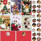 36 Set Black Santa Claus Greeting Cards With Envelopes And Stickers