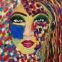 Gaze of Beauty: A Handmade Abstract Painting of a Girl's Face