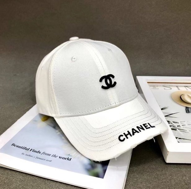 Chanel Baseball Hat CC White