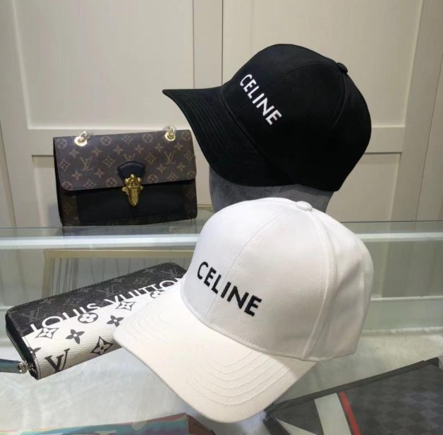 Celine Baseball Hat Black White
