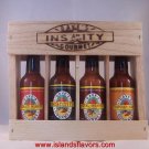 Dave's Gourmet Insanity Wood Crate 4pk Hot Sauce