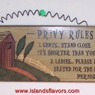 OUTHOUSE - PRIVY RULES Bathroom Humor Wood Sign New