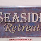 SEASIDE Retreat Weathered Tin Sign New Tropical Decor