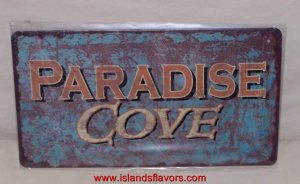 Paradise Cove Weathered Tin Sign New Tropical Decor