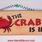 THE CRAB IS IN Beach Weathered Home Decor Wood Sign NEW