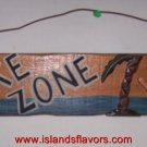 No Wake Zone Man in Beach Hammock Wood Sign NEW
