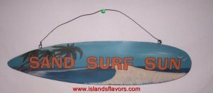 Sand Surf Sun - Surfing Surfboard Metal Sign
