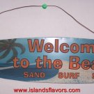 Welcome To The Beach Metal Surfing Surfboard Sign
