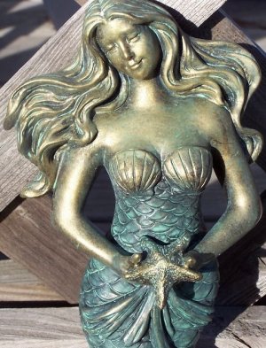 MERMAID PLAQUE SCULPTURE Tropical Beach Decor New