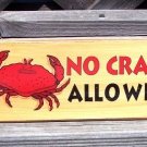 NO CRABS ALLOWED New Wood Tropical Beach Bar Sign