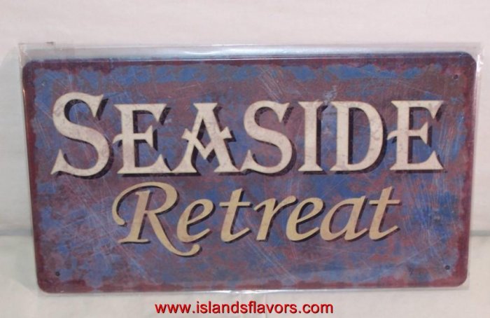 SEASIDE Retreat Sign Tropical Beach Bar Decor New