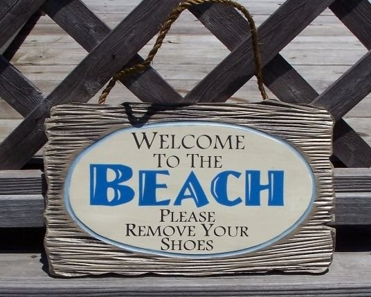 Welcome to The Beach Tropical Beach Bar Weathered Sign