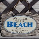 Welcome to The Beach Tropical Beach Bar Weathered Sign